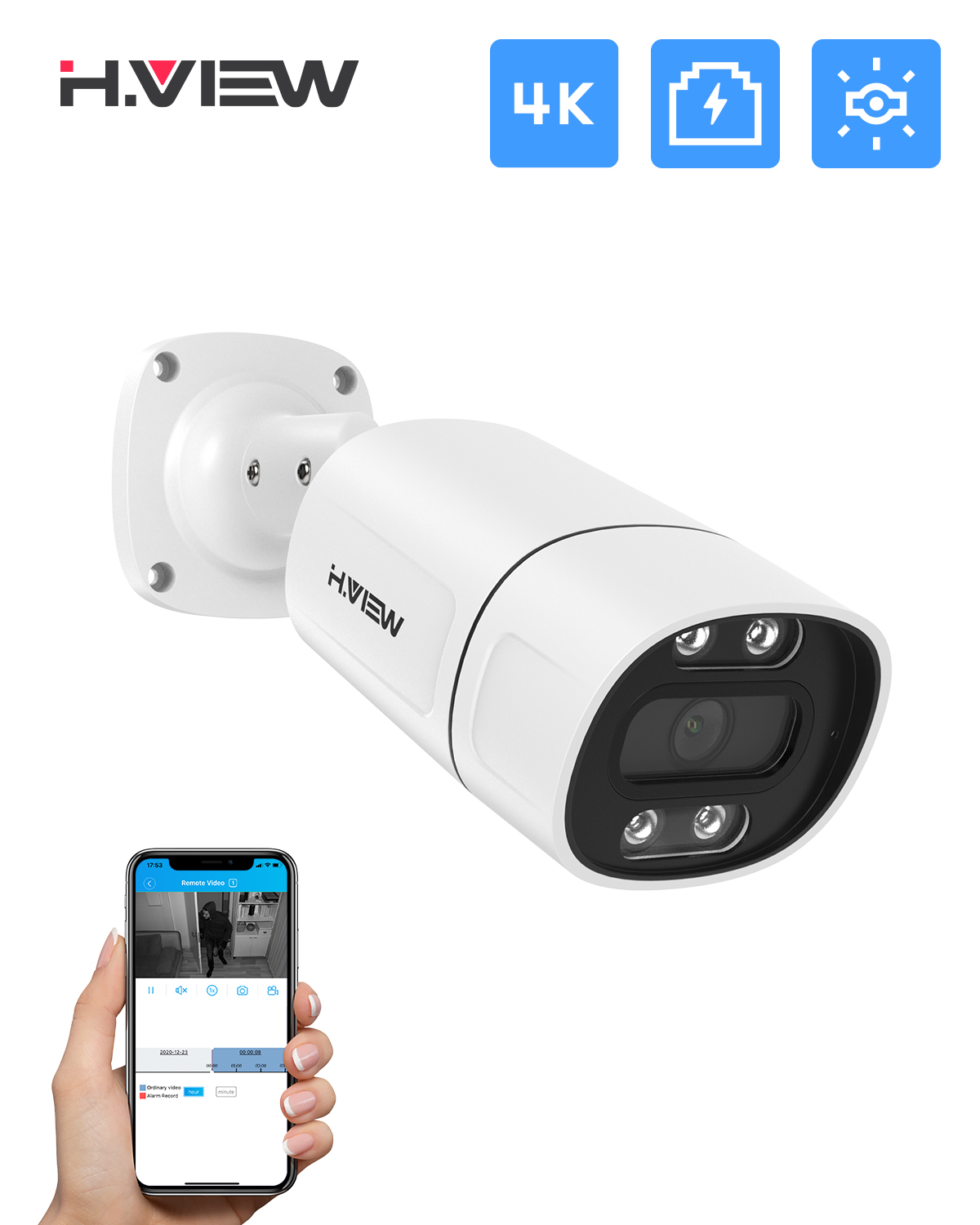 Ip Camera Outdoor 4K - H.View 5Mp 8Mp 4K kamera Ip