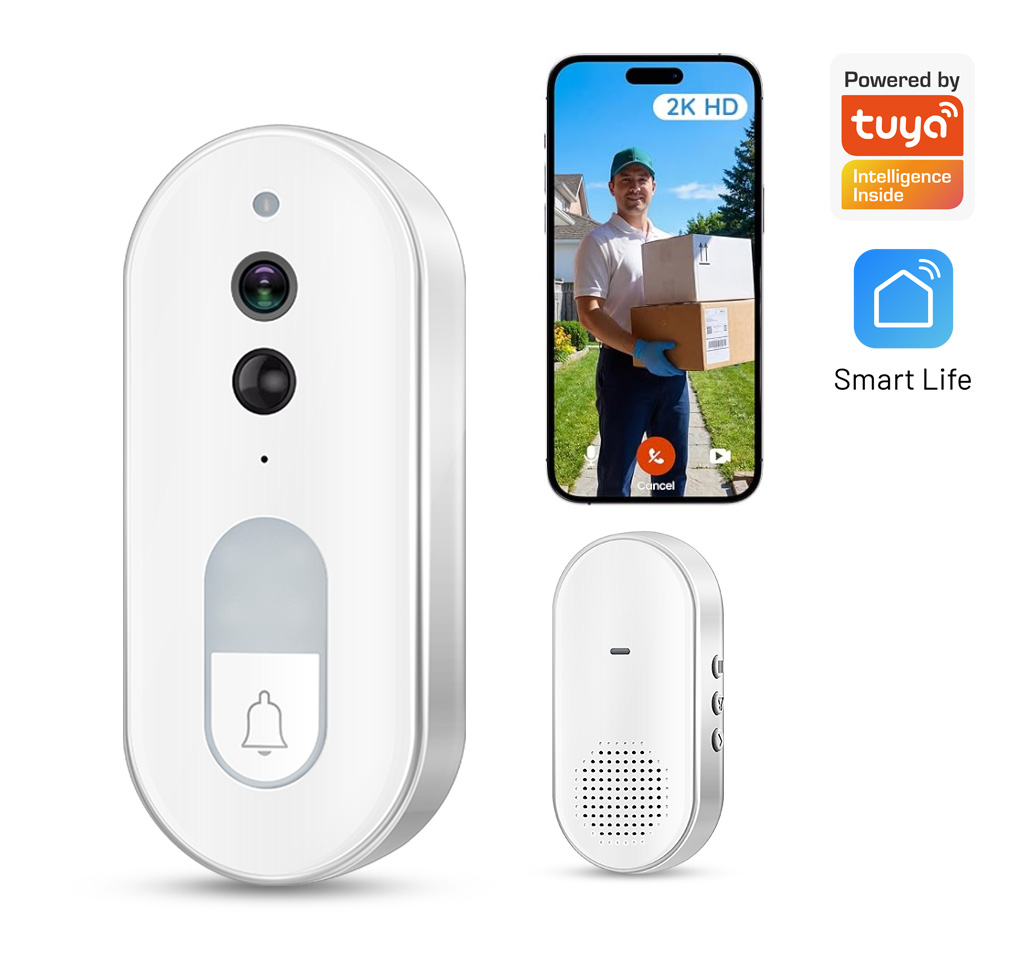Home Security Tech - Inteligentny wideodomofon Tuya, bezprzewodowy, kamera zewnętrzna