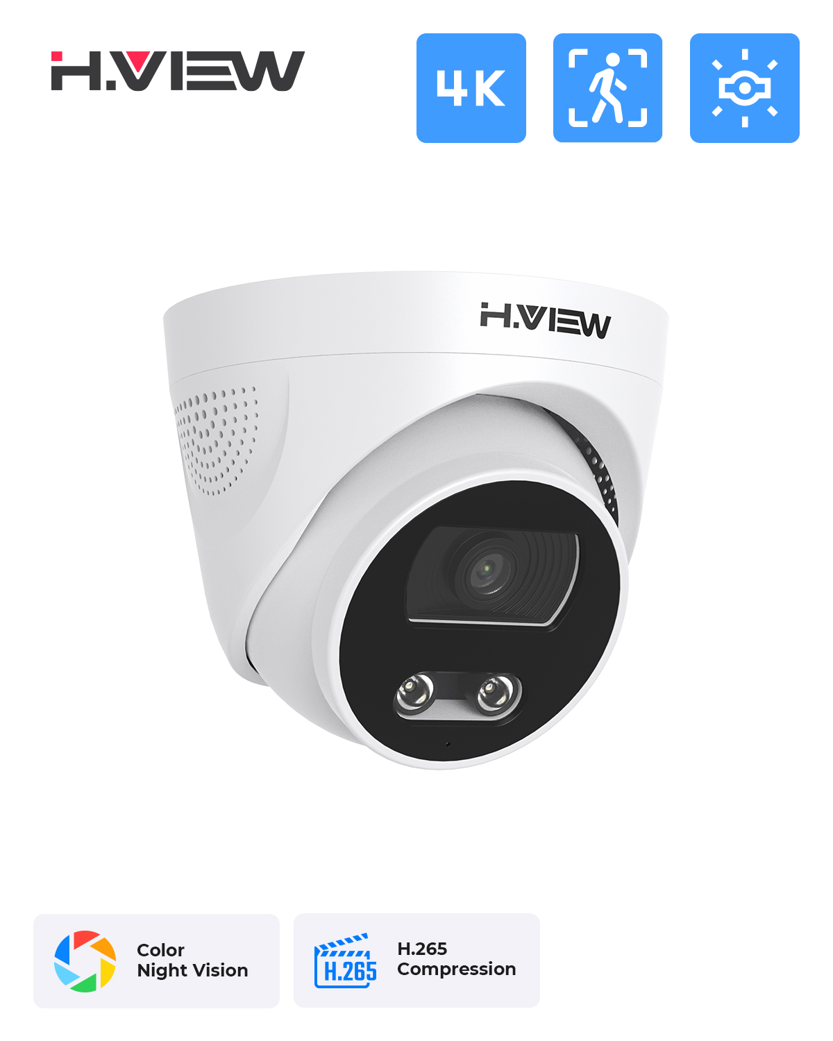 Ip Camera Outdoor 4K - H.View 8Mp, że Poe kamera Ip