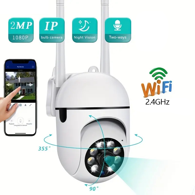 Ip Camera Outdoor 4K - Bezprzewodowa kamera monitorująca A7, obrotowa 360