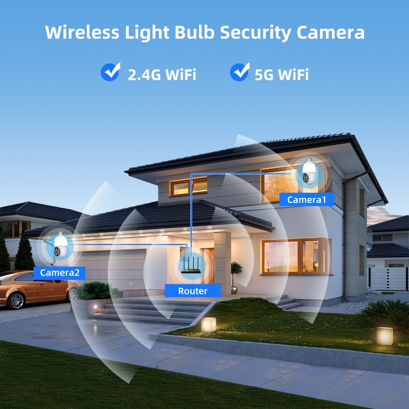 Home Security Flood Lights - Kamera IP Dome PTZ bezprzewodowa 3MP