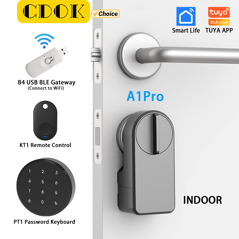 Home Security Door Lock - Inteligentny zamek Bluetooth CDOK A1Pro Tuya,