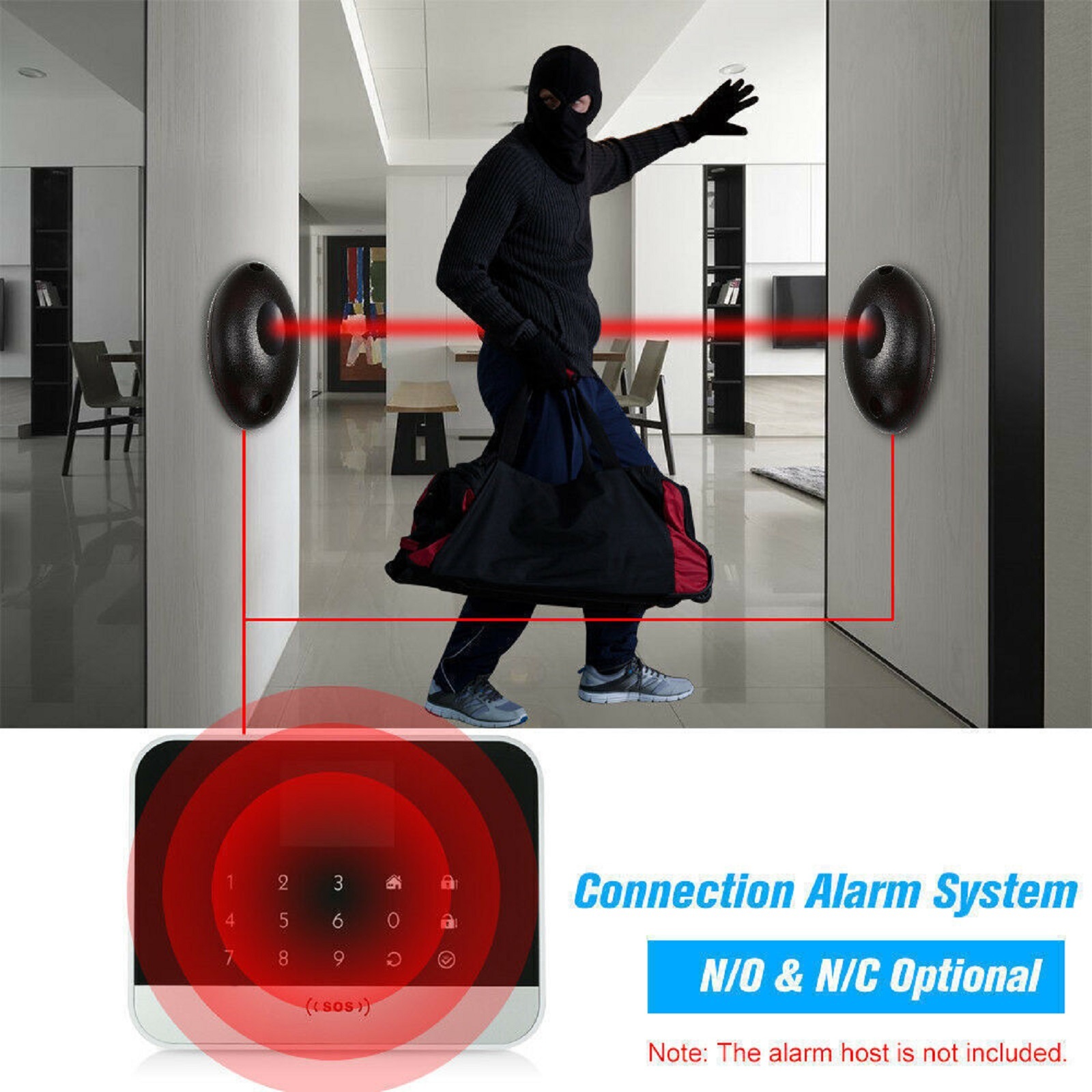 Home Security Laser System - 20m wodoodporny aktywny fotoelektryczny jednowiązkowy czujnik