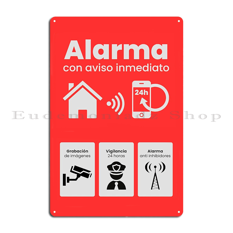 Retro Metalowy Znak Alarmowy 2 – Home Security With Alarm recenzja i cena