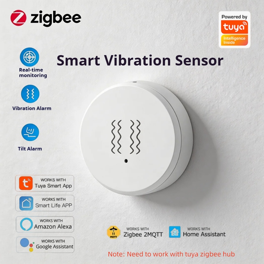 Czujnik wibracji Tuya Zigbee,  – Home Security With Alarm recenzja i cena