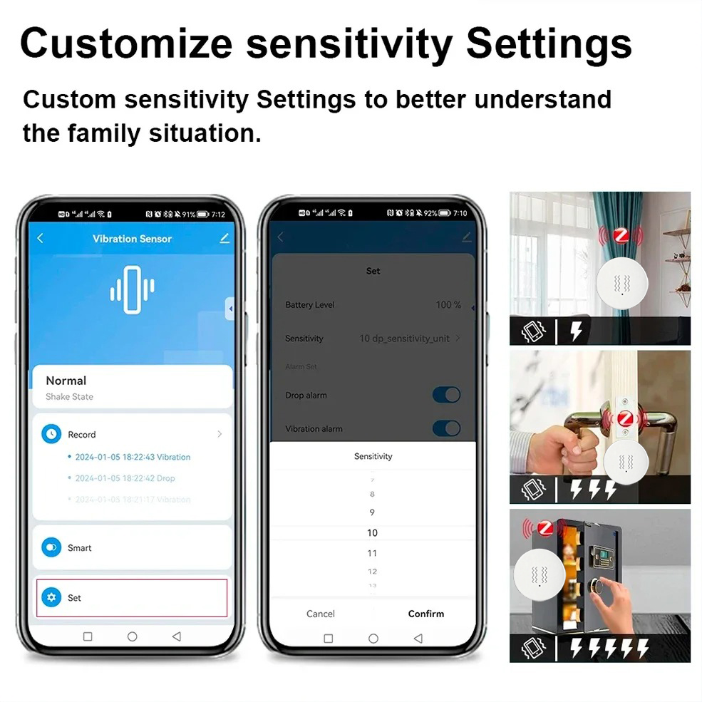 Czujnik wibracji Tuya Zigbee,  – Home Security With Alarm recenzja i cena