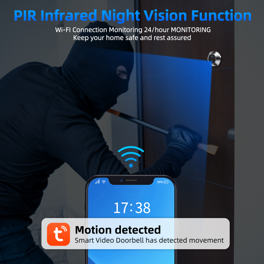1080P WiFi wizjer Tuya intelig – Home Security Tech recenzja i cena